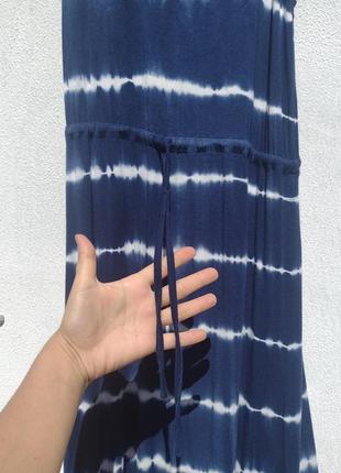 Довге трикотажне синє плаття в смужку south (англія) на високий зріст4 фото