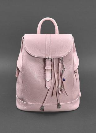 Рюкзак-сумка шкіряний жіночий рожевий