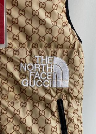 Брендовая мужская жилетка / качественная жилетка gucci x the north face на каждый день2 фото