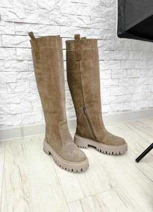 Женские замшевые сапоги, разные цвета