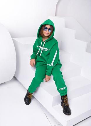 Яскраво зелений підлітковий спортивний костюм-трійка світловідбивка на зріст з 140 см до 170 см2 фото