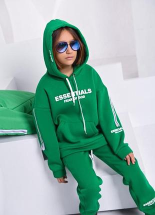 Яскраво зелений підлітковий спортивний костюм-трійка світловідбивка на зріст з 140 см до 170 см3 фото