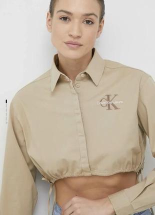 Стильная хлопковая рубашка calvin klein