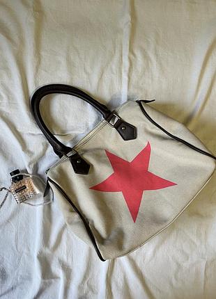 Бежева спортивна сумка під бренд converse