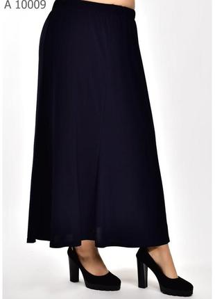 Синяя летняя женская длинная юбка из масла батал с 68 по 80 размер4 фото