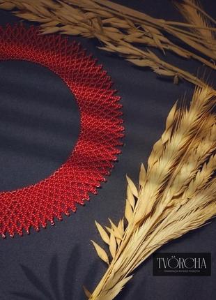 Ожерелье силянка красного цвета. украшения в украинском стиле3 фото