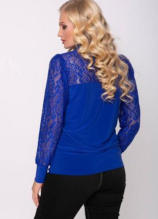 Нарядный женский блузон с гипюм с  52 по 62 размер5 фото