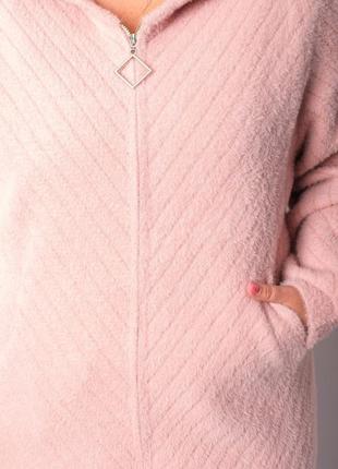 Жіноче пальто з натуральної альпаки кольору баклажан розміри 52-568 фото