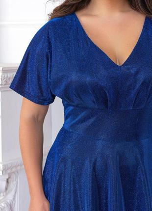 Синее шикарное вечернее платье длины макси батал с 50-56 размер5 фото