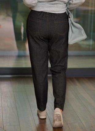 Черные стильные джинсы фасона slouchy сайз с высокой посадкой батал с 48 по 70 размер3 фото