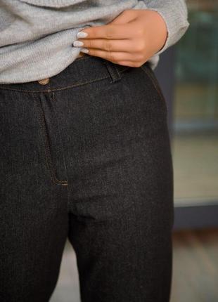 Черные стильные джинсы фасона slouchy сайз с высокой посадкой батал с 48 по 70 размер2 фото