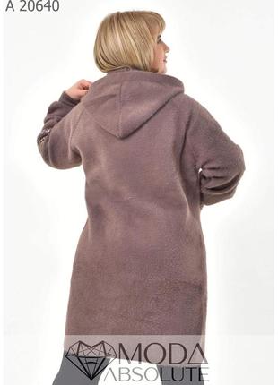 Молодіжне пальто з альпаки колір мокко 52-58 розмір2 фото
