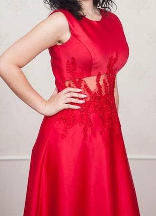 Вечернее платье платье с аппликацией королевский атлас2 фото