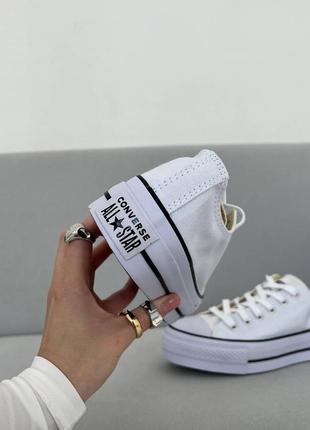 Висока якість! жіночі кеди converse all star low platform white