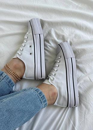 Висока якість! жіночі кеди converse all star low platform white