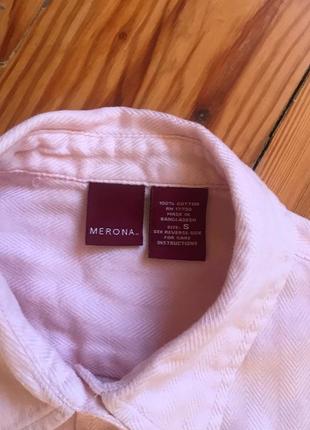Красивая нежно-розовая рубашка с запонками merona. s4 фото