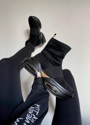 Ботинки женские, sneakers balmain black gold2 фото