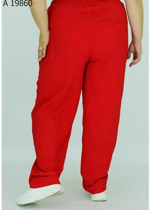Красные летние женские штаны батал с 66 по 76 размер2 фото