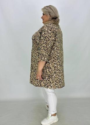 Стильна літня жіноча туніка-сорочка вільного крою з 62 по 76 розмір8 фото