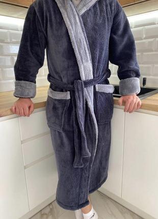 Качественный тёплый мужской махровый халат с капюшоном м l, xl, xxl,xxxl5 фото
