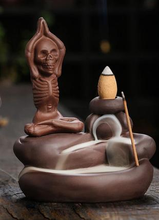 Підставка "рідкий дим" кераміка "скелет йога" №3