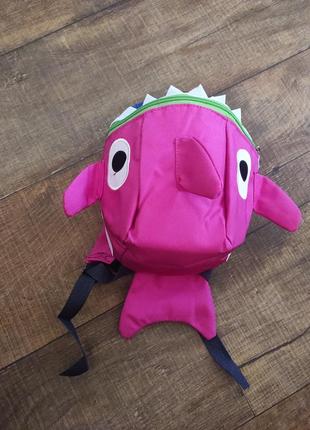 Рюкзак детский с поводком акула розовый4 фото