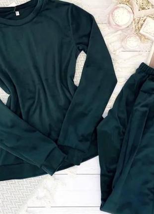 Зеленый плюшевый домашний костюм 50-52; 54-56 размер
