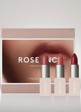 Набір міні-помад rose inc the satin lip trio