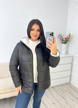 Стильная стеганая демисезонная, двухсторонняя куртка