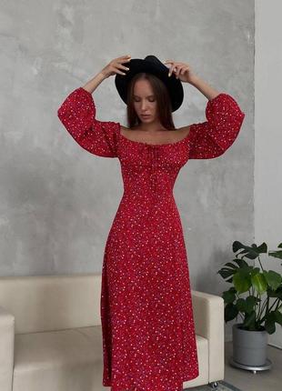 🎨4 цвета! шикарное женское платье миди в цветы женское платье мыди платье