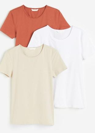 Комплект базовых женских футболок h&m, размер xs