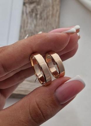 Обручальные кольца золотые классические американки тонкие пара2 фото