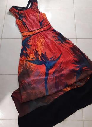 Платье макси с открытой спинкой, шелк, размер 34/322 фото