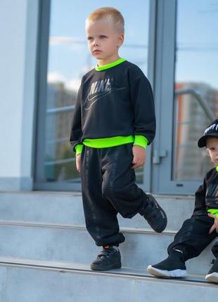 Неоновый модный детский спортивный костюм из качественной двухнитки на рост от 86  до 134 см2 фото