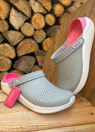 Жіночі крокси crocs literide clog pearl/white1 фото