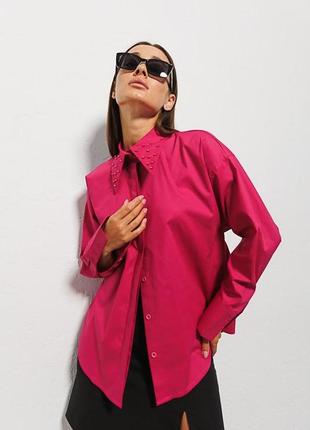 Женская удлиненная классическая рубашка с длинным рукавом7 фото
