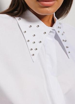 Женская удлиненная классическая рубашка с длинным рукавом2 фото