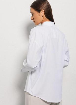 Женская удлиненная классическая рубашка с длинным рукавом4 фото