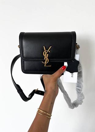 Женская сумка ив сен лоран черная yves saint laurent black натуральная кожа