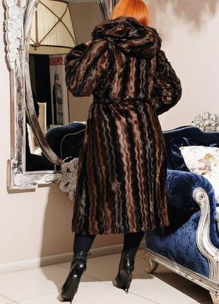 Модная  женская шуба  из эко меха коричневая норка с 44 по 58 размер3 фото
