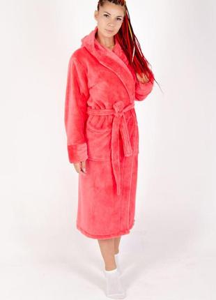 Красивый женский тёплый махровый халат с капюшоном на запах  батал xxl xxxl4 фото
