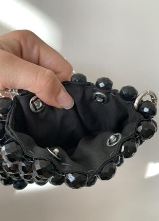Чорна сумочка із намистин ручна робота4 фото