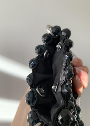 Чорна сумочка із намистин ручна робота5 фото