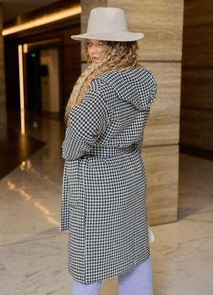 Модне демісезонне жіноче пальто з кашеміру з капюшоном батал із 54 по 64 розмір4 фото