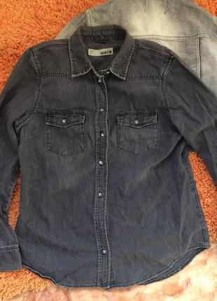 Джинсовая рубашка темно-серая. жіноча.