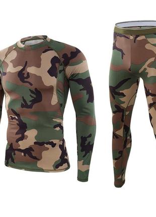 Термобелье мужское lesko a152 l camouflage green флисовое однотонное тренировочное на осень 64шт