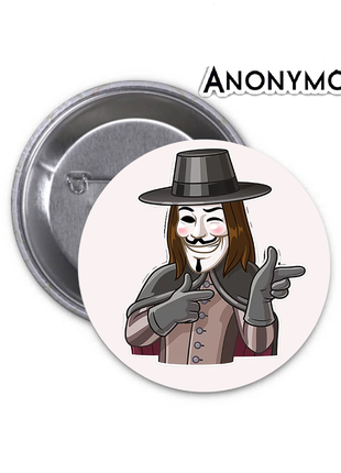 Значок v for vendetta anonymous guy fawkes маска гая фокса