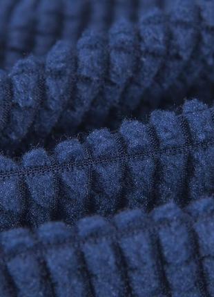 Чохли на невеликі дивани жакард натяжні двомісні, захисні чохли на 2-місні дивани маленькі синій6 фото