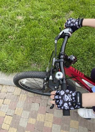 Велоперчатки детские спортивные велосипедные перчатки для езды на велосипеде 5454 череп s ku-222 фото