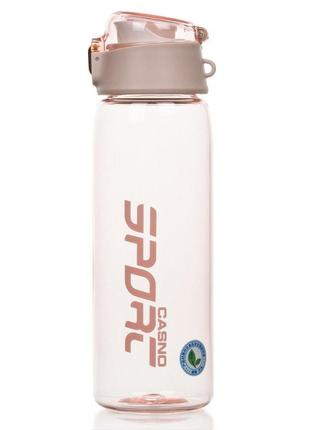 Пляшка спортивна для води пластикова для тренувань casno 550 мл kxn-1220 рожева ku-22